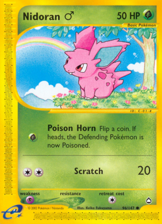 Nidoran ♂ 96/186 E-Card Aquapolis