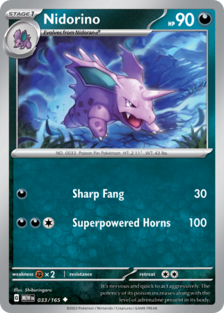 Nidorino 33/165 Scarlet & Violet 151