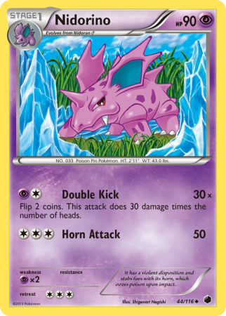 Nidorino 44/116 Black & White Plasma Freeze
