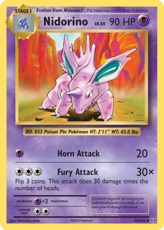Nidorino 44/108 XY Evolutions