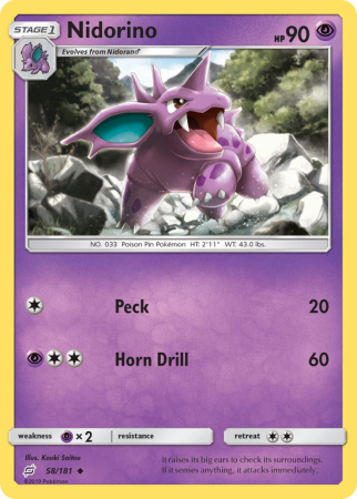 Nidorino 58/181 Sun & Moon Team Up