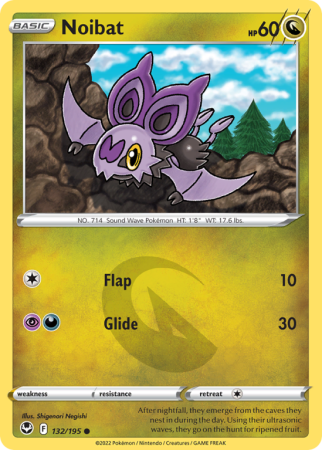 Noibat 132/195 Sword & Shield Silver Tempest