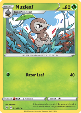 Nuzleaf 11/185 Sword & Shield Vivid Voltage