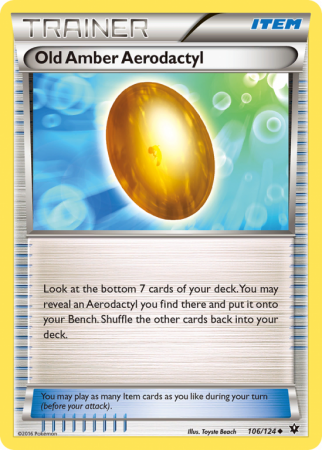 Old Amber Aerodactyl 106/124 XY Fates Collide