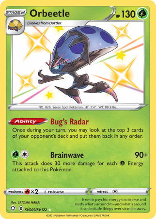Orbeetle SV009/122 Sword & Shield Shiny Vault
