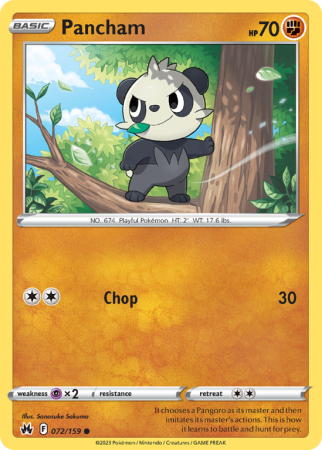 Pancham 72/159 Sword & Shield Crown Zenith