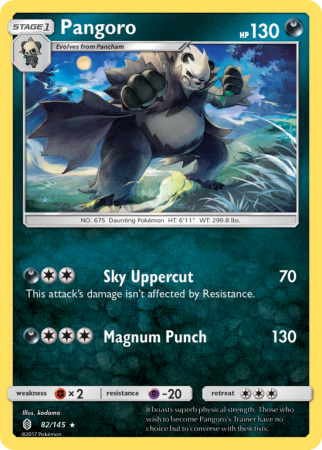 Pangoro 82/145 Sun & Moon Guardians Rising
