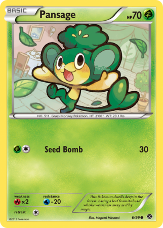 Pansage 6/99 Black & White Next Destinies
