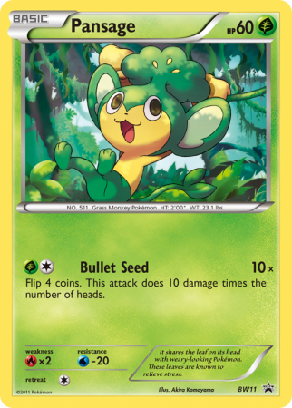 Pansage BW11/101 Black & White BW Black Star Promos