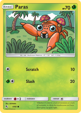 Paras 4/68 Sun & Moon Hidden Fates
