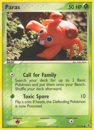 Paras 72/112 EX FireRed & LeafGreen