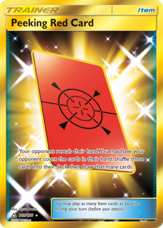 Peeking Red Card 169/156 Sun & Moon Ultra Prism