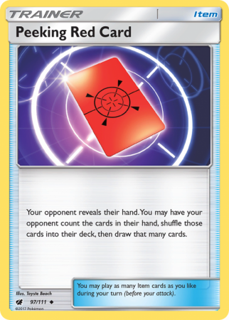 Peeking Red Card 97/111 Sun & Moon Crimson Invasion