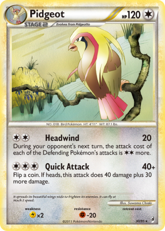 Pidgeot 30/106 HeartGold & SoulSilver Call of Legends