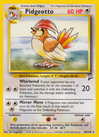 Pidgeotto 28/130 Base Base Set 2