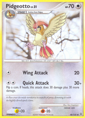 Pidgeotto 58/132 Diamond & Pearl Secret Wonders