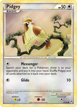Pidgey 67/106 HeartGold & SoulSilver Call of Legends