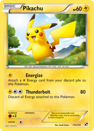 Pikachu 115/114 Black & White Black & White