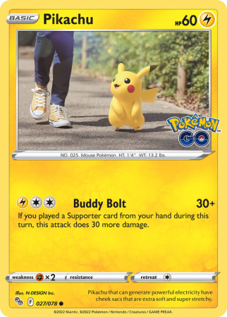 Pikachu 27/78 Sword & Shield Pokémon GO