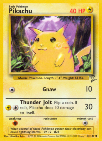 Pikachu 87/130 Base Base Set 2
