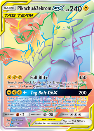 Pikachu & Zekrom-GX 184/181
