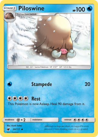 Piloswine 20/111 Sun & Moon Crimson Invasion
