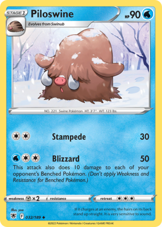 Piloswine 32/189 Sword & Shield Astral Radiance