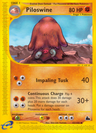 Piloswine 43/182 E-Card Skyridge