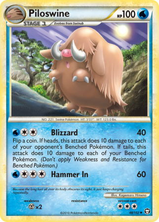 Piloswine 48/102 HeartGold & SoulSilver HS—Triumphant