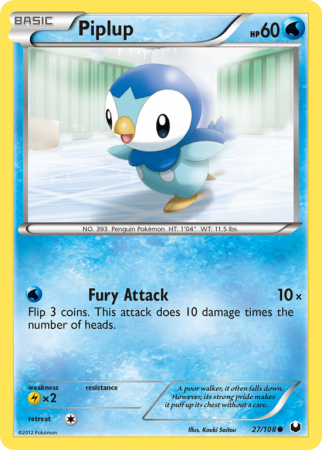 Piplup 27/108 Black & White Dark Explorers