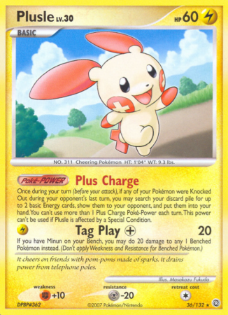 Plusle 36/132 Diamond & Pearl Secret Wonders