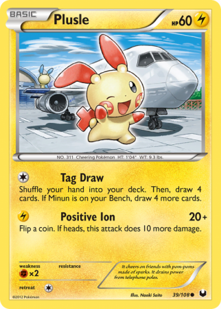 Plusle 39/108 Black & White Dark Explorers