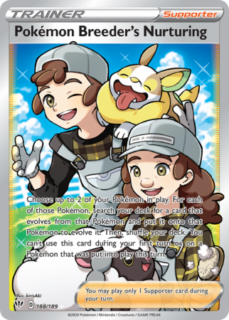 Pokémon Breeder's Nurturing 188/189 Sword & Shield Darkness Ablaze