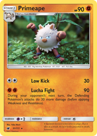 Primeape 51/111 Sun & Moon Crimson Invasion