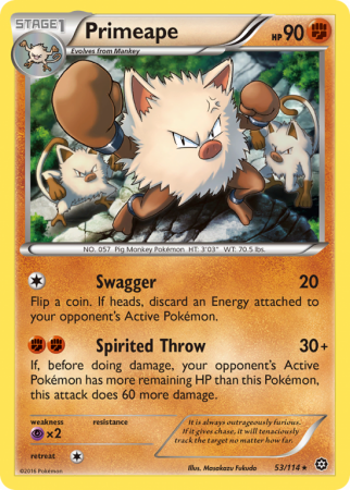 Primeape 53/114 XY Steam Siege