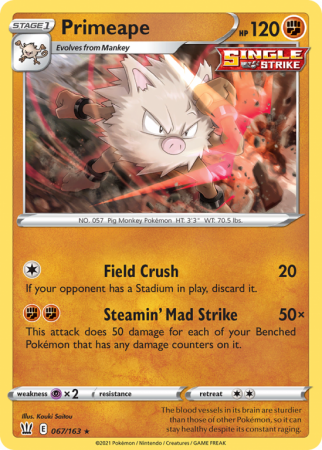 Primeape 67/163 Sword & Shield Battle Styles