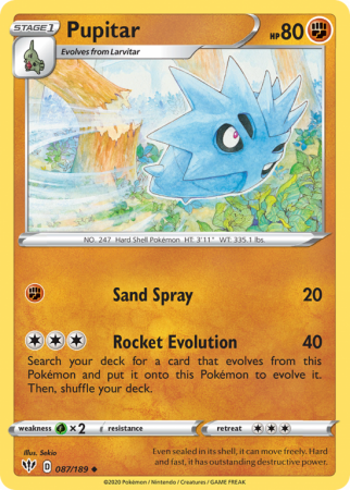 Pupitar 87/189 Sword & Shield Darkness Ablaze
