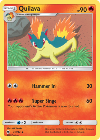 Quilava 41/214 Sun & Moon Lost Thunder