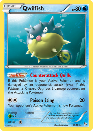 Qwilfish 21/106 XY Flashfire