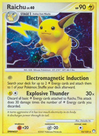 Raichu 15/123 Diamond & Pearl Mysterious Treasures