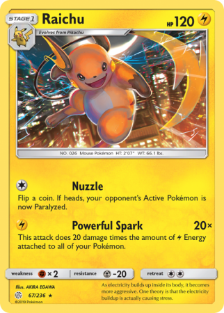Raichu 67/236 Sun & Moon Cosmic Eclipse