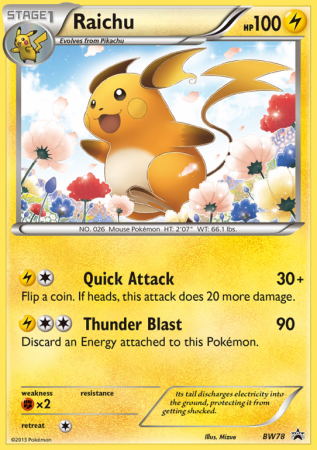 Raichu BW78/101 Black & White BW Black Star Promos
