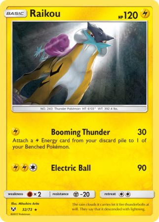 Raikou 32/73 Sun & Moon Shining Legends