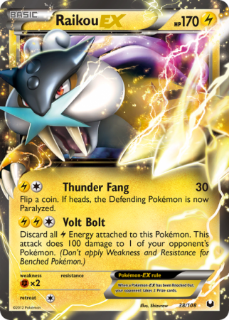 Raikou-EX 38/108 Black & White Dark Explorers