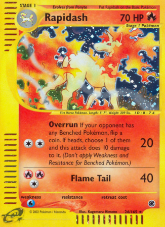 Rapidash 26/165 E-Card Expedition Base Set