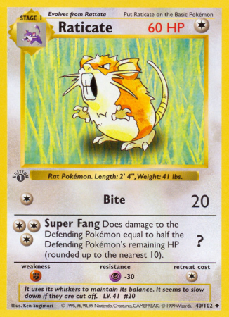 Raticate 40/102 Base Base Set