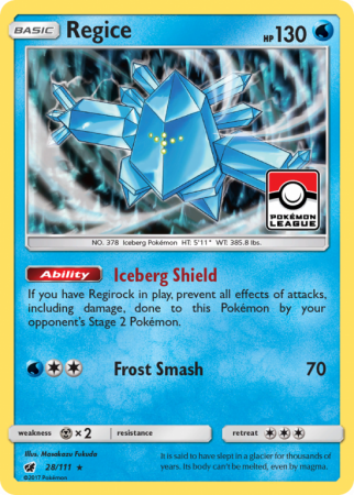 Regice 28/111 Sun & Moon Crimson Invasion