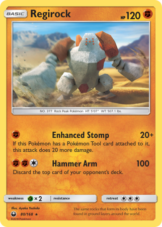 Regirock 80/168 Sun & Moon Celestial Storm
