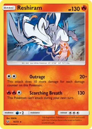 Reshiram 14/73 Sun & Moon Shining Legends