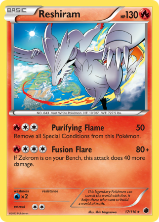 Reshiram 17/116 Black & White Plasma Freeze